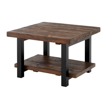 Alaterre Furniture Pomona 27" Metal and Wood Square Coffee Table AMBA1320